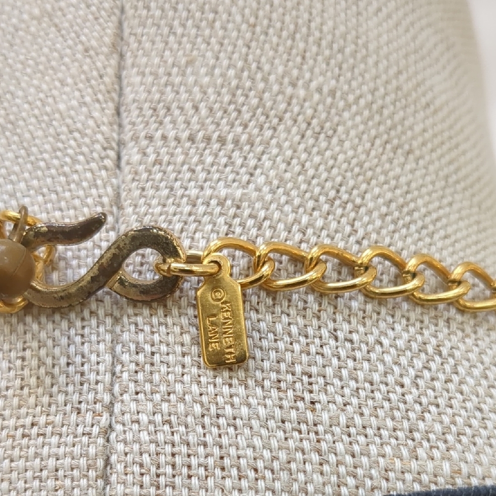 Kenneth Jay Lane Cream Chain Link Necklace - Picture 3 of 3